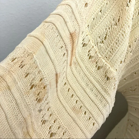 FENDI Bell Sleeve Tea Dye Knit Lace Cardigan 42 M